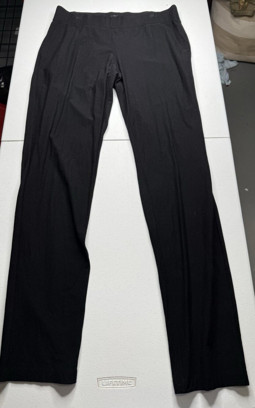 Eileen Fisher Black Lightweight Viscose Blend Pants Size Medium Pull On